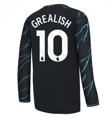 Lacne Muži Futbalové dres Manchester City Jack Grealish #10 2023-24 Dlhy Rukáv - Tretina